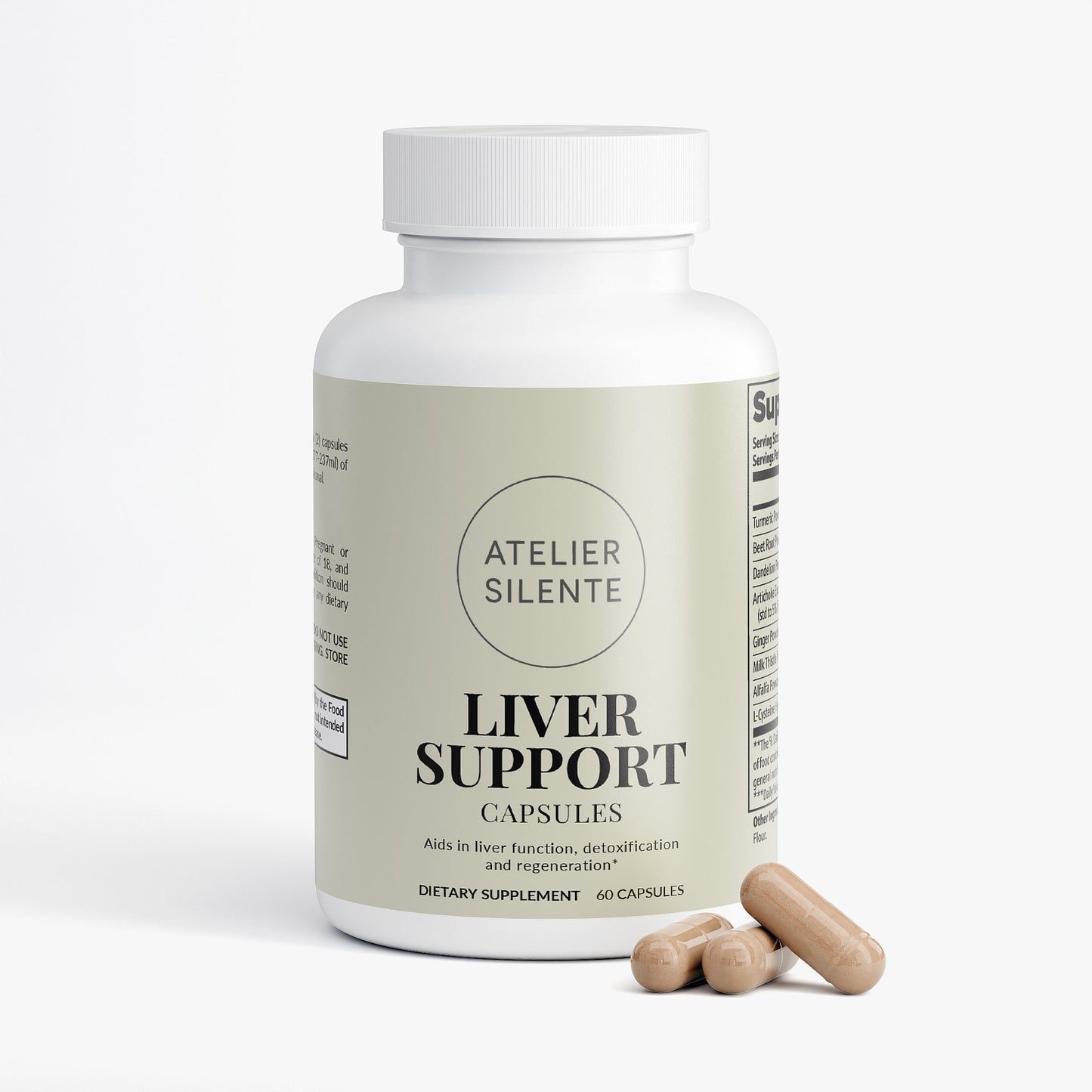 Bottle of Liver Support capsules for liver function and detoxification.